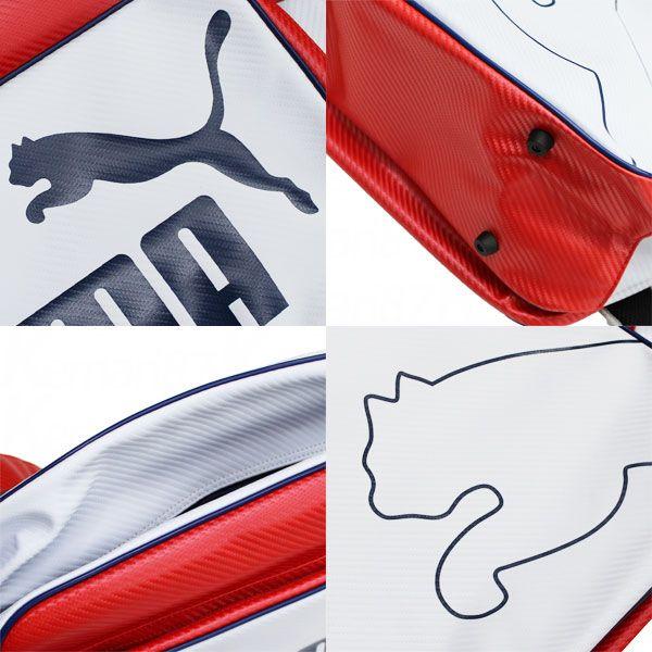 PUMA（プーマ） エナメルショルダーバッグM ホワイト×プーマレッド
