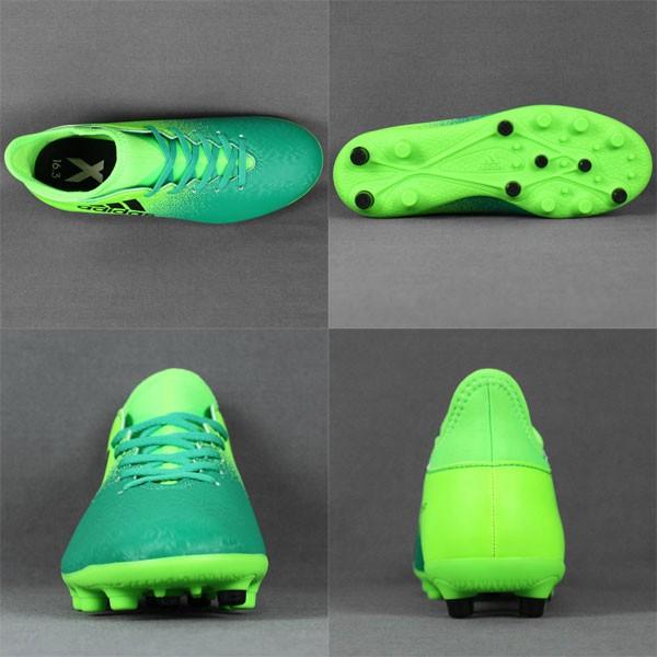 adidas サッカーシューズ グリーン FG adidas（アディダス） ジュニア エックス 16.3-ジャパン HG J ソーラー