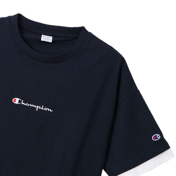 レイヤード半袖Tシャツ　【Champion|チャンピオン】サッカーフットサルウェアーc3-r335｜kemari87｜02