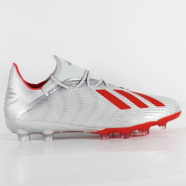 adidas エックス 19.2-ジャパン HG/AG シルバーメット×ハイレゾレッド