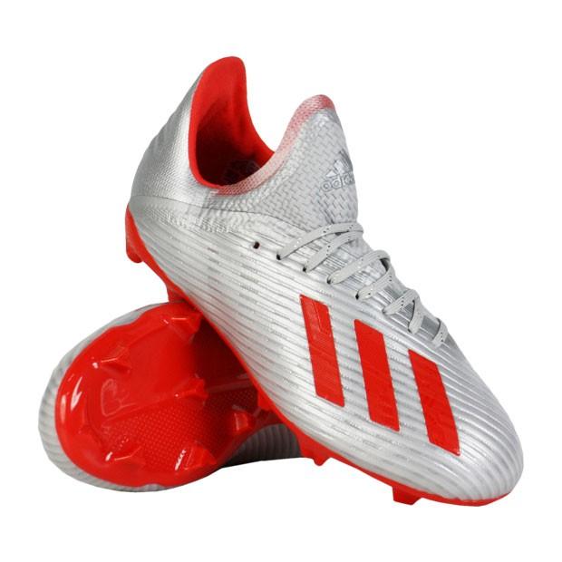 サッカースパイク adidas ジュニア エックス 19.1 FG J シルバーメット×ハイレゾ