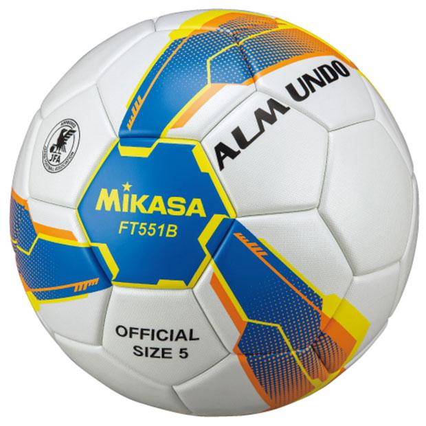 Mikasa FT551B-GR サッカーボール サイズ5 MIKASA（ミカサ） ALMUNDO 芝用 ブルー×イエロー 【MIKASA|ミカサ