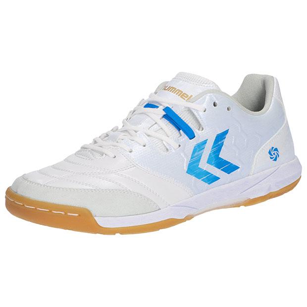 hummel フットサルシューズ ホワイト ブルー hummel（ヒュンメル） アピカーレ 6.0 ELITE WIDE ホワイト×サックス