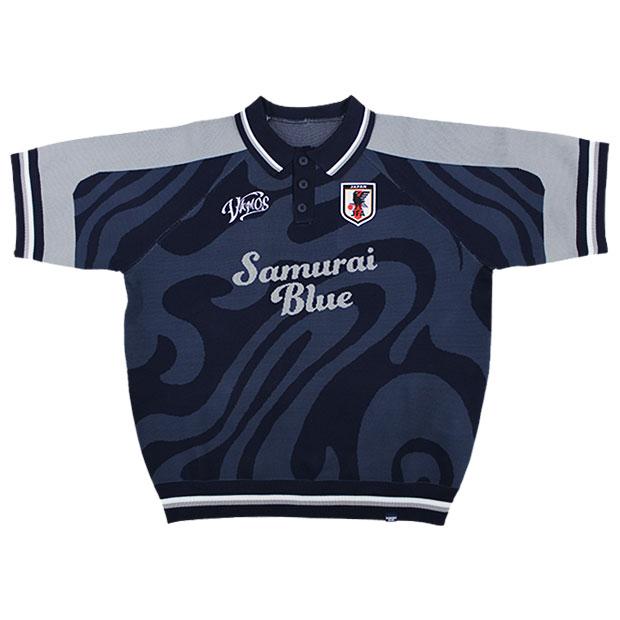 サッカー日本代表 INNOCENT LINE ニットポロシャツ SAMURAI BLUE