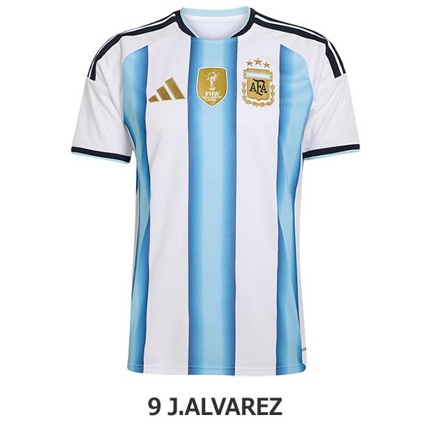 【国内正規品】アルゼンチン代表 #9 フリアン・アルバレス ユニフォーム adidas（アディダス） アルゼンチン代表 2026 ホーム 半袖レプリカ