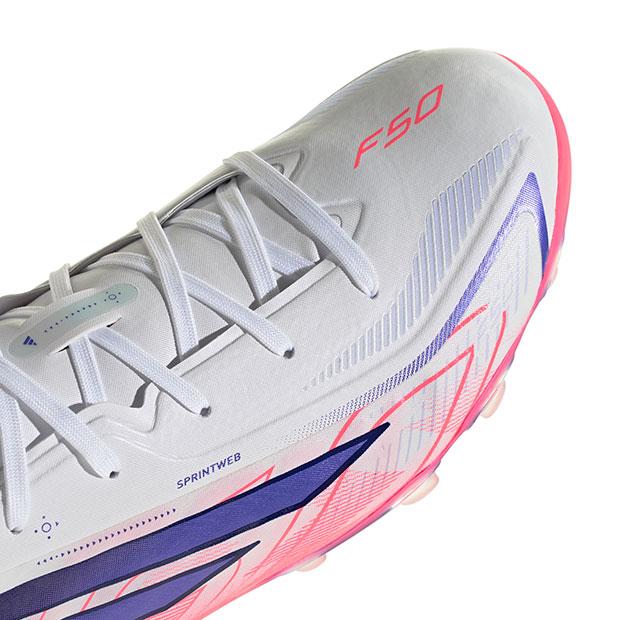  F50 サッカーシューズ ホワイト/パープル　セット adidas（アディダス） ジュニア F50 HYPERFAST ELITE HG/AG フット