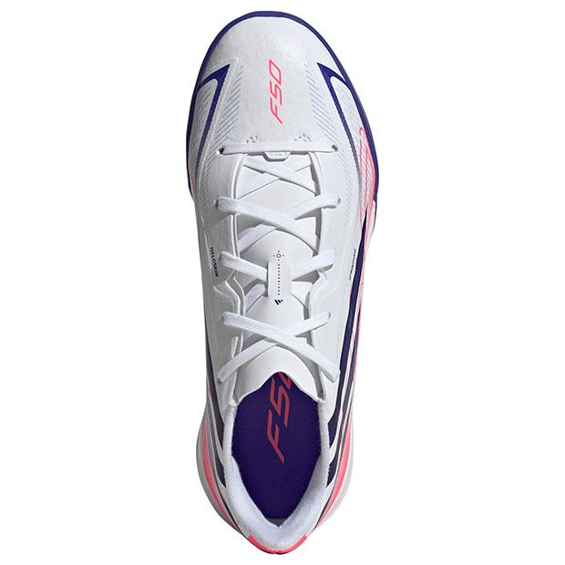 アディダス F50サッカーシューズホワイト／パープル adidas（アディダス） ジュニア F50 HYPERFAST LEAGUE TF フットウェア