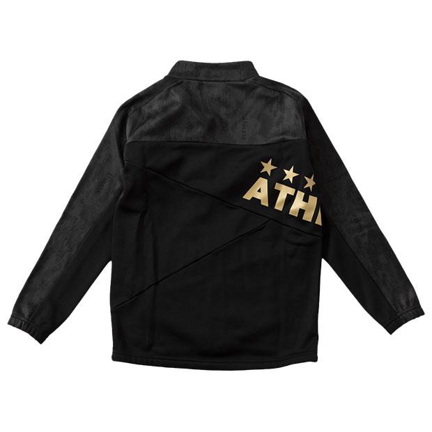 希少　美品　ATHLETA アスレタ　ゴールド×ブラックジャケット　セットアップ ATHLETA（アスレタ） ジュニア 裏起毛ジャージスーツ 【ATHLETA