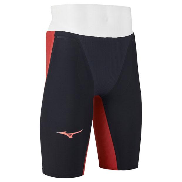 Mizuno 【GX・SONIC・6】競泳用試合水着 レッド/ブラック MIZUNO（ミズノ） 競泳用 GX・SONIC 6 NV ハーフスパッツ ブラック