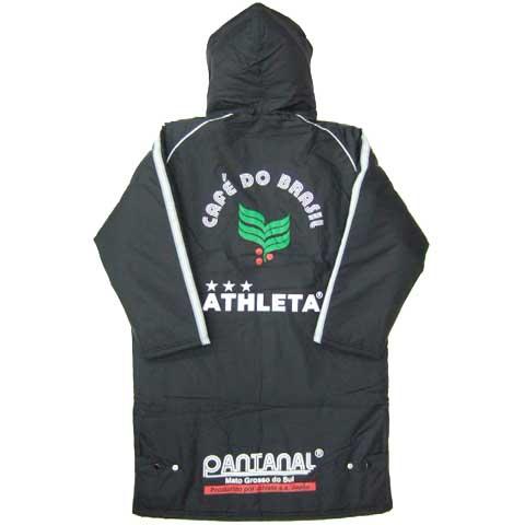 ATHLETA PANTANALダブルネームベンチコート 黒 フード付き