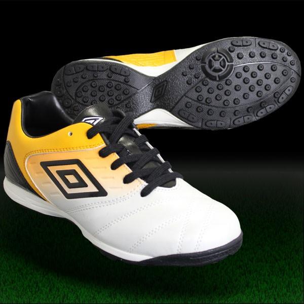 アクセレイター TR JR WIDE　ホワイト×Oイエロー　【UMBRO|アンブロ】サッカージュニアトレーニングシューズuts5604jwy｜kemari87