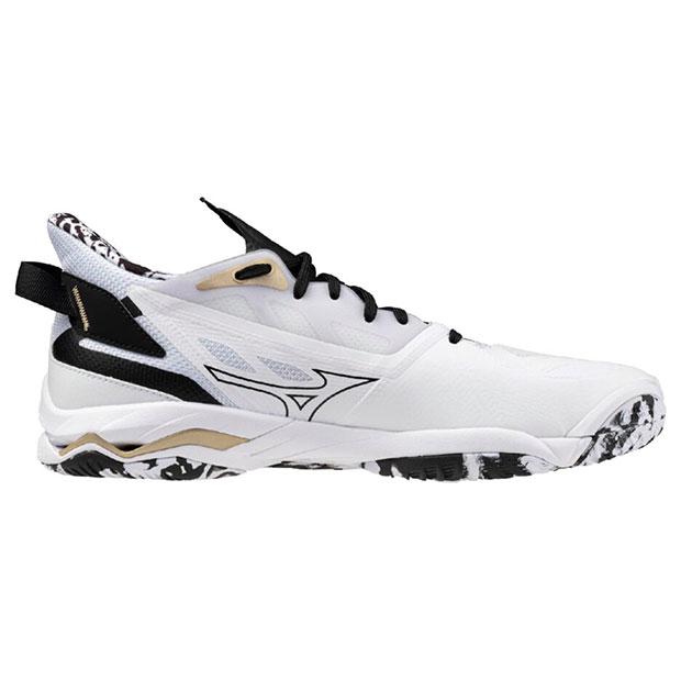 MIZUNO（ミズノ） ウエーブ ミラージュ 5 ホワイト×ブラック×ゴールド