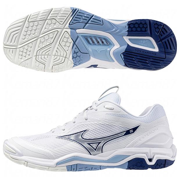 MIZUNO（ミズノ） ウエーブ ステルス 6 ホワイト×ベルウェザーブルー