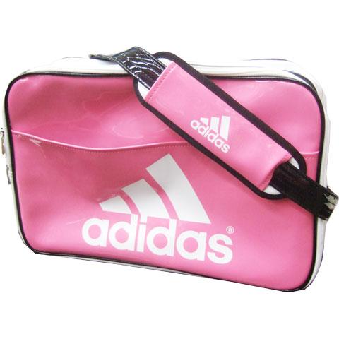 adidas エナメルバッグショルダー L ウルトラピンクS12×ホワイト