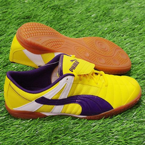 PUMAサッカー、フットサルシューズ PUMA（プーマ） ヴェロズ2 ビブライトイエロー×パラシュートパープル