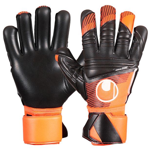 スーパーレジスト|ハーフネガティブ　フローオレンジ×ホワイト　【Uhlsport|ウールシュポルト】サッカーフットサルゴールキーパーグローブ1011316-01 uhlsport（ウールシュポルト） スーパーレジスト ハーフネガティブ
