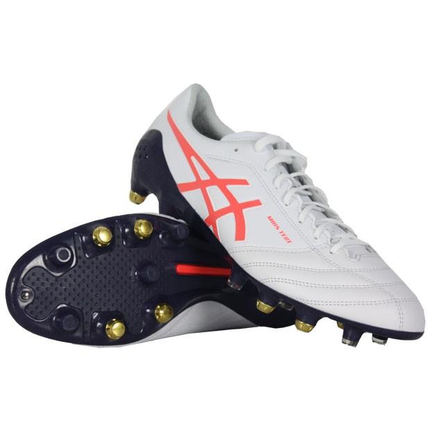 サッカースパイク　アシックス　DSライト　X-FLY　4　SI　ホワイト×フラッシュコーラル　asics　1101a005-113｜kemarifast