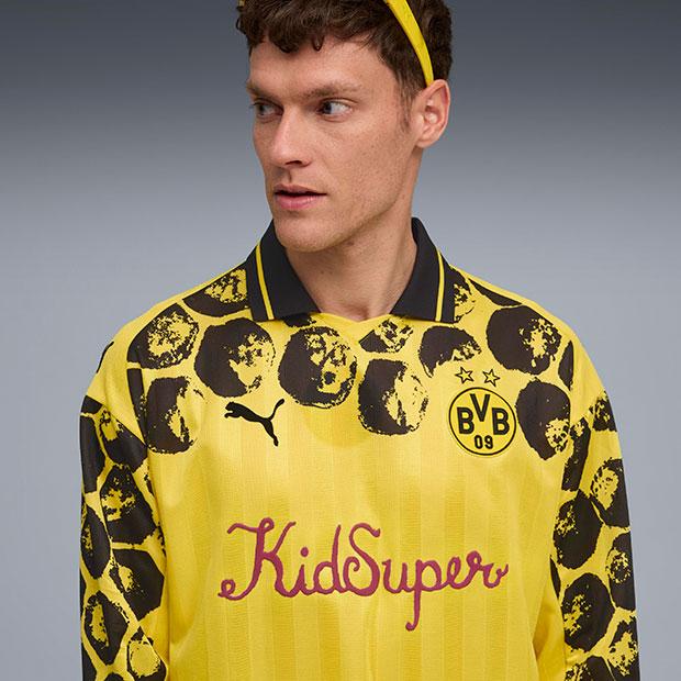 ドルトムント　KidSuper サイズS 長袖　新品未使用　サッカー　ユニホーム PUMA（プーマ） ドルトムント × KIDSUPER 長袖レトロシャツ 【PUMA