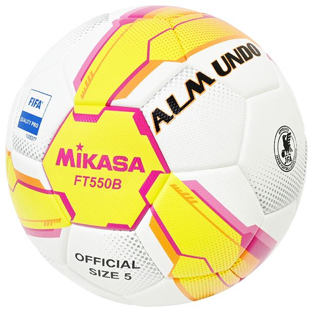 ALMUNDO　イエロー×ピンク　【MIKASA|ミカサ】サッカーボール5号球ft550b-yp-fqp-jufa｜kemarifast｜02