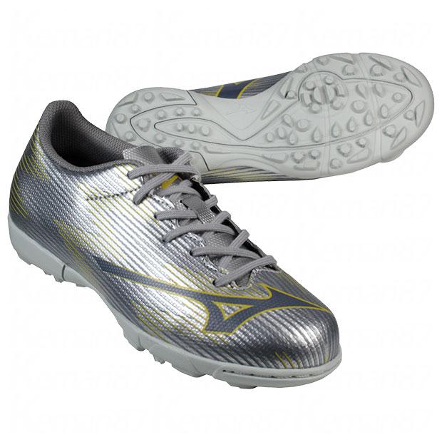 ジュニアサッカースパイク　ミズノ　アルファ　ブラック×ギャラクシーシルバー ジュニアサッカースパイク ミズノ アルファ ブラック×ギャラクシー