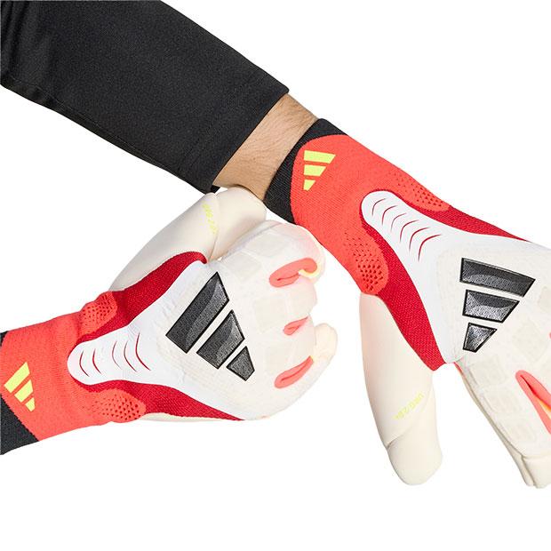 プレデター GKグローブ プロ ハイブリッド ホワイト×ルシッドレッド 【adidas|アディダス】サッカーゴールキーパーグローブtt232-jy63の画像