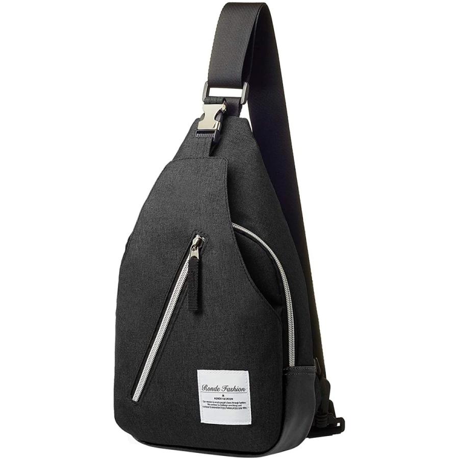 お買い得 ボディバッグ 斜めがけ Ronde ショルダーベルト ブラック メンズ Ipadmini収納可 バックパック ザック