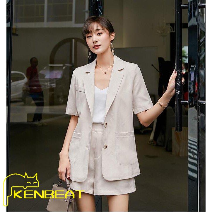 レディース 春夏 薄手 韓国風 Ol 通勤 おしゃれ フォーマル パンツスーツ 2点セット 上品 着痩せ 半袖ジャケット ショートパンツ 二次会 代 30代40代送料無料 超美品再入荷品質至上