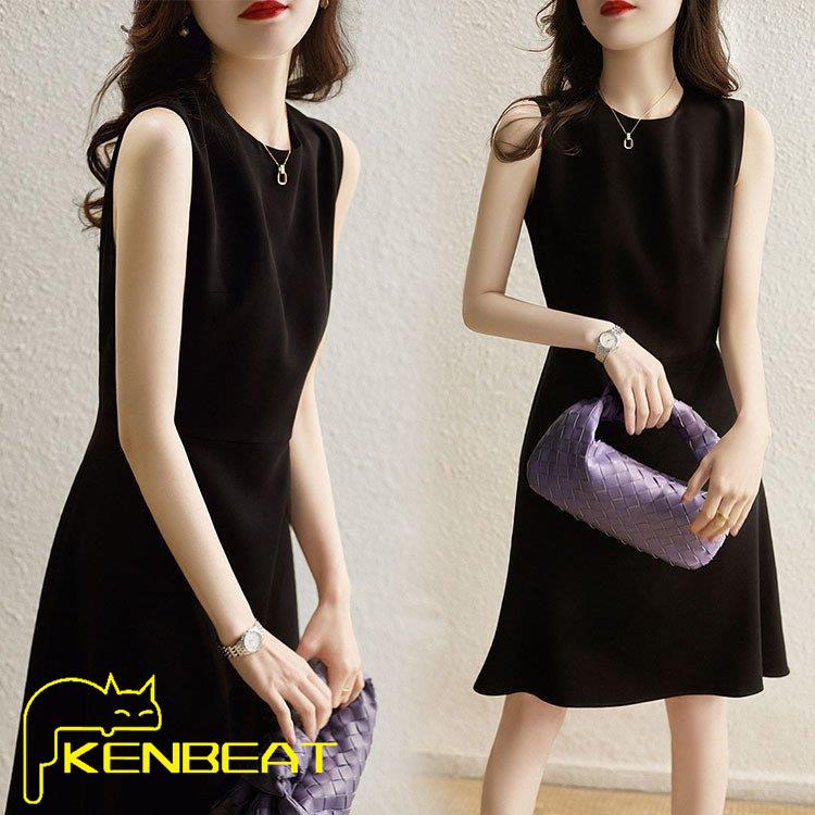 ワンピース レディース 40代 きれいめ 膝丈ワンピース 春夏 ノースリープワンピース 黒aラインスカート オシャレ韓国風 大人 ゆったり 着痩せ 30代送料無料 大人気の