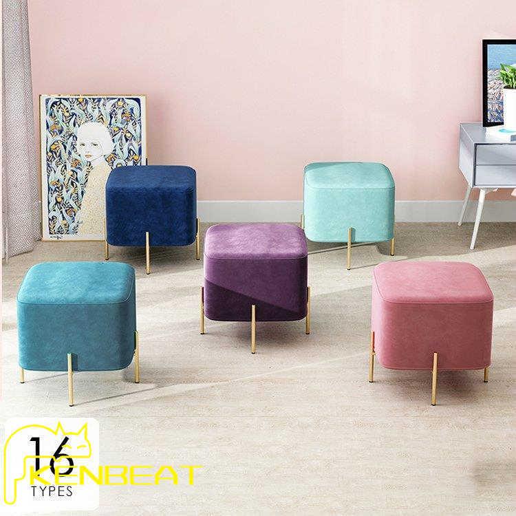 インテリア 家具 イス チェア スツール ゴールド ブルー スツール 大人可愛い グレー 丸 スクエア シック リラックス グレー