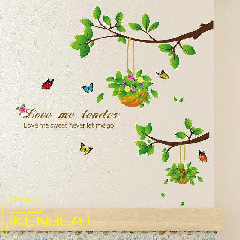 Sale 62 Off インテリア 雑貨 ウォールステッカー ルームデコ 壁紙デコ ボタニカル 緑 花 蝶々 シンプル 優しい グリーン ホテルライク 寝室 送料無料 Supplystudies Com