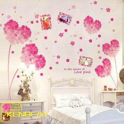 芸能人愛用 インテリア 雑貨 ウォールステッカー ルームデコ 壁紙デコ フォトフレーム 花 大きめ かわいい 明るい ピンク ブラウン シンプル 送料無料 Supplystudies Com