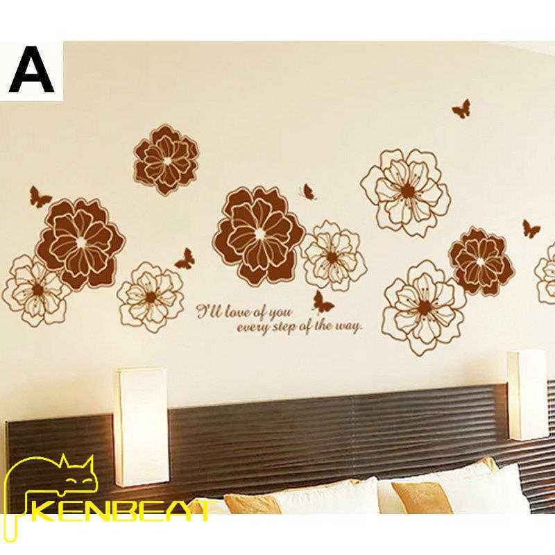 正規激安 インテリア 雑貨 ウォールステッカー ルームデコ 壁紙デコ フォトフレーム 花 大きめ かわいい 明るい ピンク ブラウン シンプル 送料無料 Supplystudies Com
