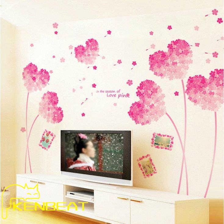 正規激安 インテリア 雑貨 ウォールステッカー ルームデコ 壁紙デコ フォトフレーム 花 大きめ かわいい 明るい ピンク ブラウン シンプル 送料無料 Supplystudies Com