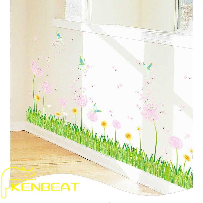 正規品 インテリア 雑貨 ウォールステッカー ルームデコ 壁紙デコ 花 優しい かわいい たんぽぽ 草原 ピンク グリーン 寝室 送料無料 Supplystudies Com