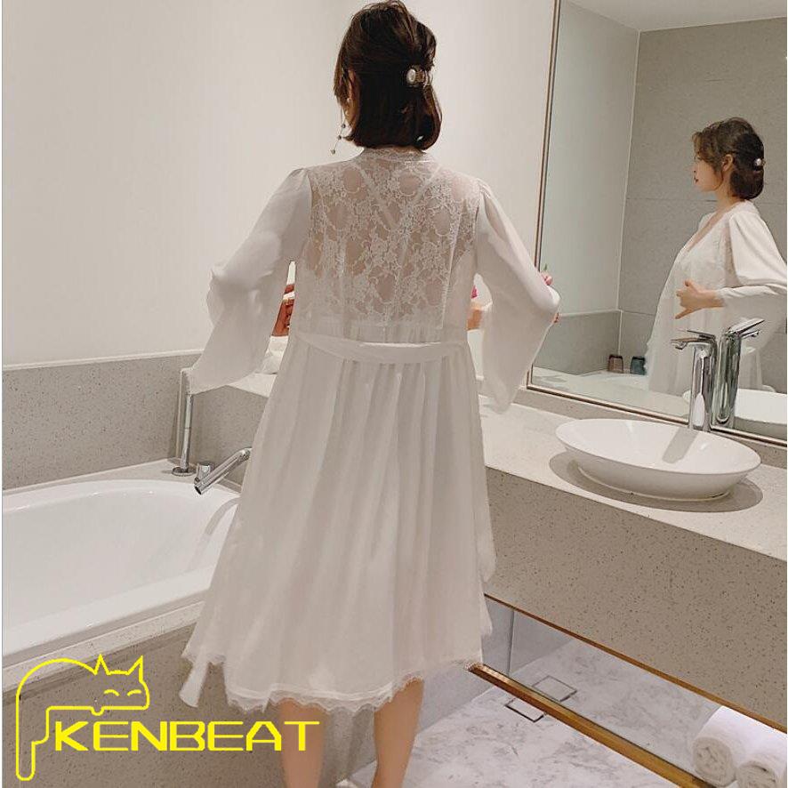 ネグリジェ 2点セット パジャマ 可愛い レディース 部屋着 ルームウェア 韓国風 寝間着 おしゃれ カーディガン送料無料 代引不可