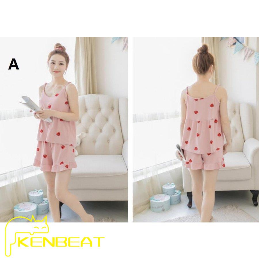 4色選択可 コットン 韓国風 春夏 可愛い キャミソール 2点セット パジャマ ルームウェア セクシー 部屋着 レディース ゆったり 代30代40代 大きいサイズ 直営ストア