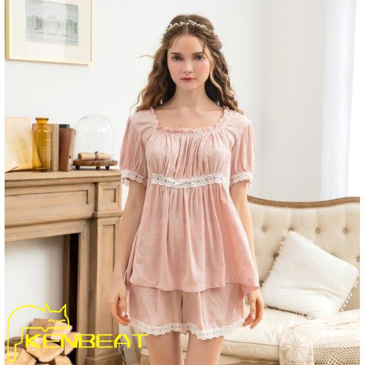 2点パジャマ 半袖 パジャマ 快適 レディース トップス ショートパンツ ルームウェア ナイトウェア 夏 セットアップ 可愛い 部屋着 寝巻き 薄手 涼しい 女性用 1年保証