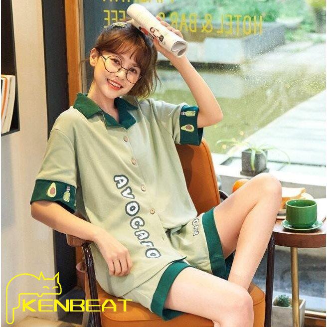 前開きパジャマ 柄 プリント 2点セット 半袖 部屋着 学生 レディース おしゃれ ショート