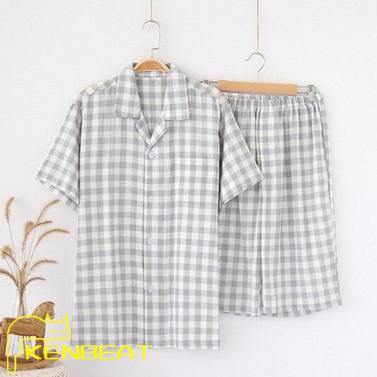 冬バーゲン 6色 メンズパジャマ ルームウェア チェック柄 人気 半袖シャツ ハーフ