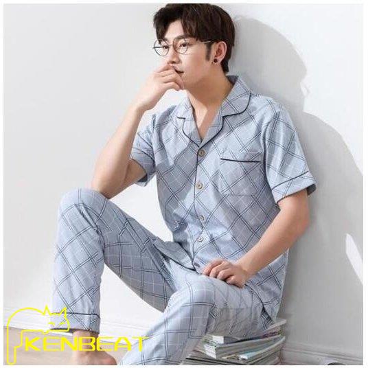 チェック柄 パジャマ メンズ 人気 前開き 半袖シャツ ロングパンツ 綿パジャマ 寝巻き 2点セット ナイトウェア ルームウエア 部屋着 男性用 快適送料無料 最新入荷