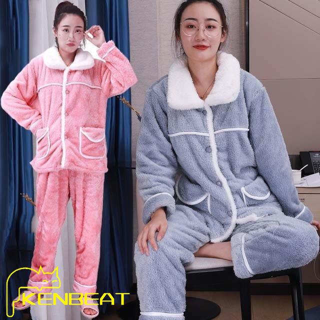 2点セット 上下セット 部屋着 秋冬 暖かい パジャマ レディース 長袖パジャマ ロングパンツ ルームウェア セットアップ 可愛い フランネル 韓国風 プレゼント 日本未入荷