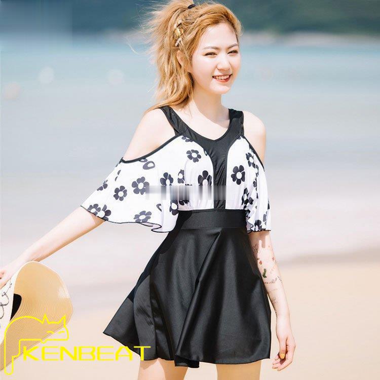 水着 レディース 体型カバー 水着ワンピース型 花柄 サロペット水着 半袖 肩出し 小胸バンドゥ 40代 オシャレ韓国風 可愛い スイムウェア ママ水着 温泉 海辺 超特価激安