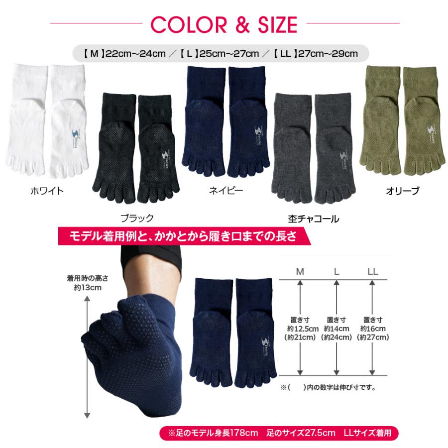 ゴルフソックス 5本指ソックス ゴルフ すべり止め メンズ 靴下 五本指 