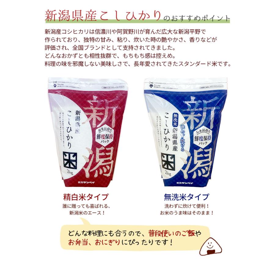 コシヒカリ 送料無料 新潟こしひかり食べ比べBOX(チャック付2kg×2) 令