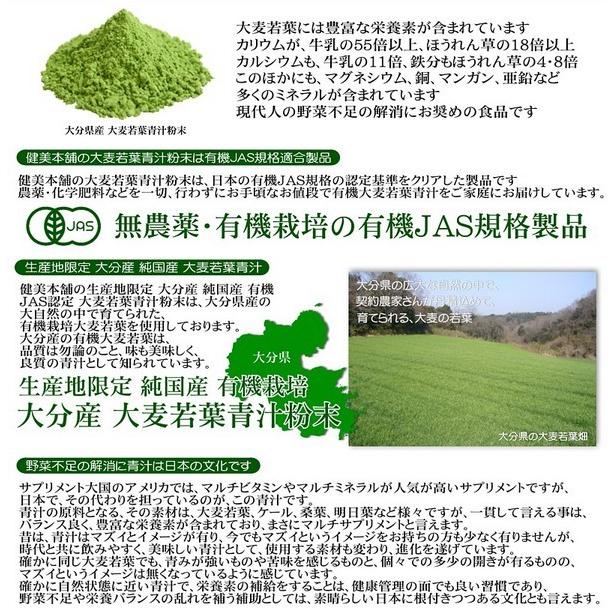 お得1,522円→1,080円（賞味期限2026.12） 青汁 純国産 大分県産 有機JAS オーガニック 大麦若葉青汁粉末100g 無添加・無農薬 野菜不足の解消に美味しい青汁 |  | 03