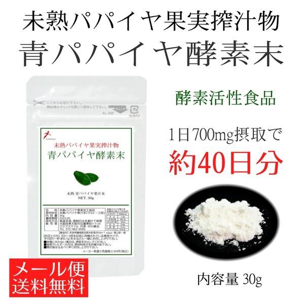 青パパイヤ酵素末 30g 未熟カリカパパイヤ果実搾汁物 40日分 青パパイヤ酵素パウダー 酵素ダイエット メール便限定送料無料｜kenbihonpo｜02