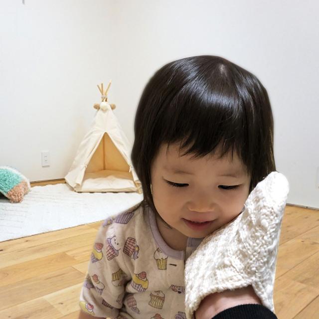 オーガニックコットン ベビースタイ・ハート型お肌洗いミトンセット 和 