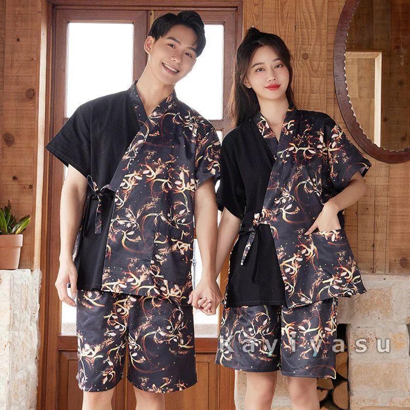 甚平 メンズ レディース パジャマ 半袖 オシャレ ルームウェア 上下セット トップス パンツ Vネック 前開き 寝巻き 寝巻 お風呂 ハーフパンツ ペアルック ユニ P0dpxbr2nu Superopticas Com