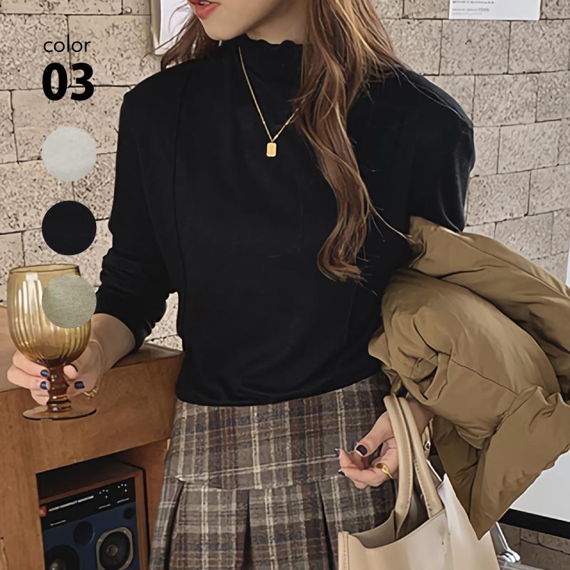 ファッション ご注意ください トップス ハイネック フリル インナー 長袖 レディース ブラック グリーン ホワイト フリー メロウフリル 天竺 カットソー インナー カジュアル 襟フリル ulh3jckg Www Ludlowbar Com Au