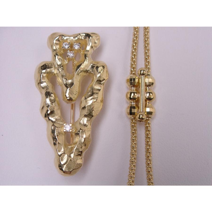 １８金ダイヤ３ウェイペンダントブローチネックレス　０．０８ｃｔ